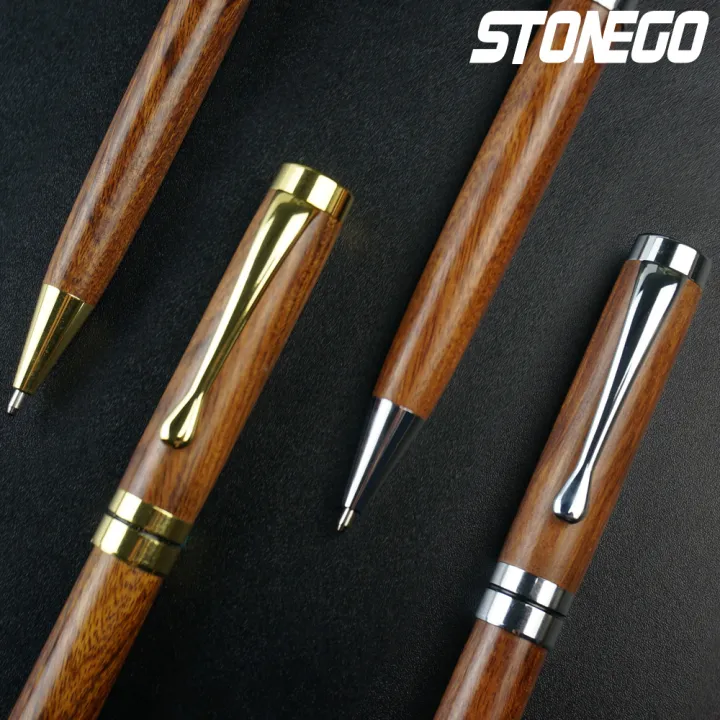 STONEGO%20Wooden%20Twist%20Ballpoint%20Pen,%20Retractable%20Roller%20Ball%20Pens%20Smooth%20Writing%20Signature%20Executive%20Business%20Ball%20Pen%20-%20Image%202
