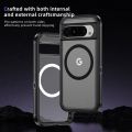 Matte Magnetic Phone Case for Google Pixel 9 Pro 8 Pro 8A PC Frame +TPU Back Cover Double Layer Toughness Protection Armor Cases.