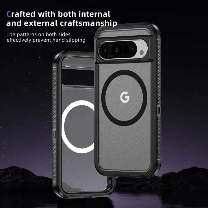 Matte%20Magnetic%20Phone%20Case%20for%20Google%20Pixel%209%20Pro%208%20Pro%208A%20PC%20Frame%20+TPU%20Back%20Cover%20Double%20Layer%20Toughness%20Protection%20Armor%20Cases%20-%20Image%202