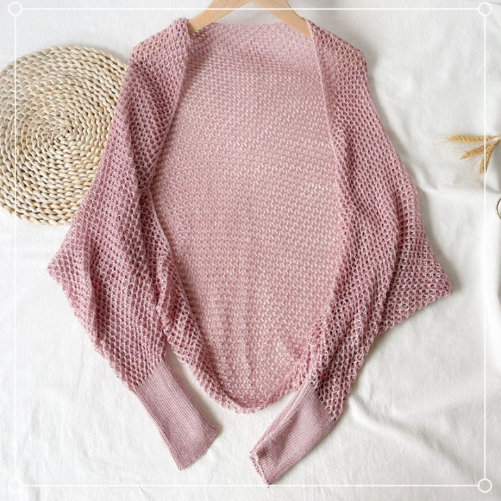 Crochet%20Shrug%20Cardigan%20for%20Women%20Cover%20Up%20Long%20Sleeve%20Sheer%20OpenKnit%20Open%20Front%20Crop%20Sweater%20Casual%20Knitwear%20Beach%20Outfit%20-%20Image%204