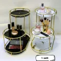 Makeup Storage Rack, Cosmetic Storage Shelf, Makeup Organizer, Dressing Table, Makeup and Perfume Organizer, 3 round Floors 1 round floor. 