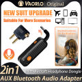 2 IN 1 Bluetooth Audio Receiver Transmitter 3.5MM AUX With Mic Aviation plane Headset Adapter Stereo Music Wireless Dongle Set. 