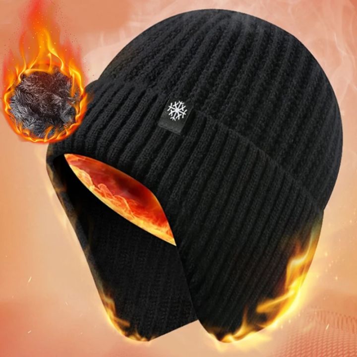 Outdoor%20Men%20Winter%20Knitted%20Hat%20Plush%20Warmth%20Peaked%20Cap%20Earmuff%20Casual%20Fashion%20Faux%20Fur%20Lined%20Hooded%20Hats%20Cycling%20Ear%20Protection%20-%20Image%204