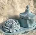 Candle Pot and Trinket Tray Set Elegant Home Decor Accessories. 