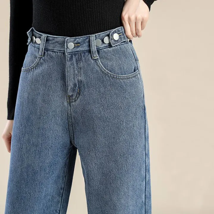 Winter%20Girls%20Plush%20Thermal%20High%20Waist%20Solid%20Jeans%20Lady%20Fleece%20Snow%20Warm%20Denim%20Pants%20Women%20Baggy%20Straight%20Leg%20Daily%20Trousers%20-%20Image%205