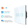 UNKAS Smart Switch 1/2/3 Gang Wifi Touch Light Switch Wall Sensor Works with Tuya Control Smart Life  Alexa lightify. 