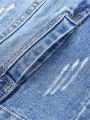 Denim jacket, long sleeve jacket, baggy, torn jacket, large size denim. 