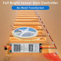 24V COB LED Strip Light High Bright Stair Backlight Work with 2in1 400W PIR Automatic Motion Sensor Stairs Lighting Controller. 