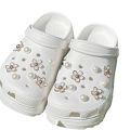 18PCS Fashion Shoe Charms Set Accessories Hole Shoe Buckle Summer Daisy Pearl White Flower DIY Shoes Decorations.