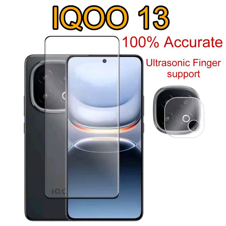 2in1 4in1 Combo For IQOO 13 Ultrasonic Fingerprint Support Screen Protector Camera glass