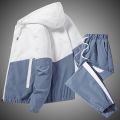 2026 Men Tracksuit Casual Joggers Hooded Sportswear Jackets And Pants 2 Piece Sets Hip Hop Running Sports Suit.
