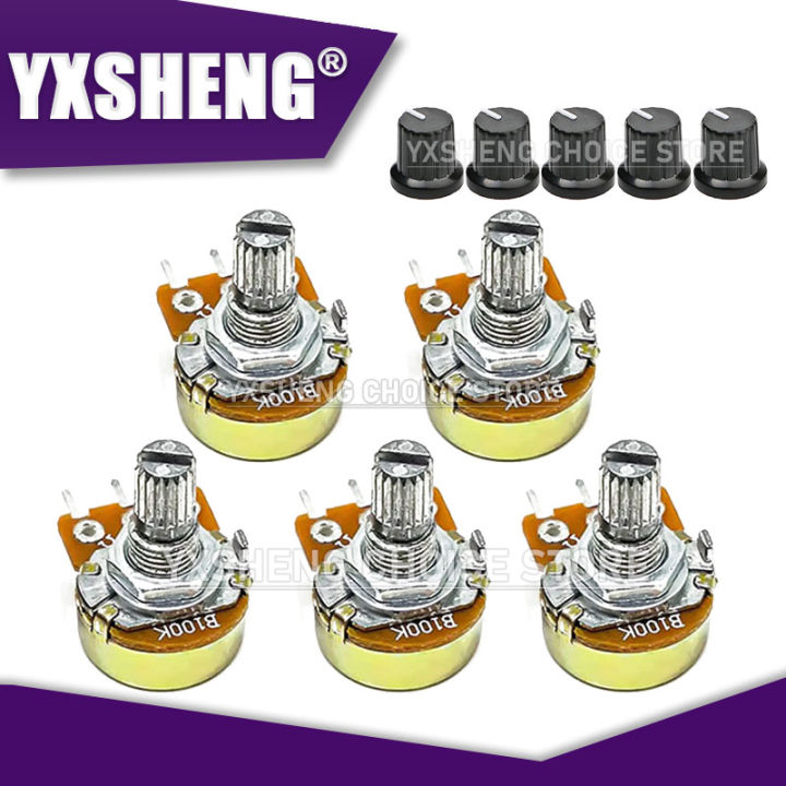 5 Sets WH148 1K 10K 20K 50K 100K 500K Ohm 15mm 3 Pin Linear Taper ...