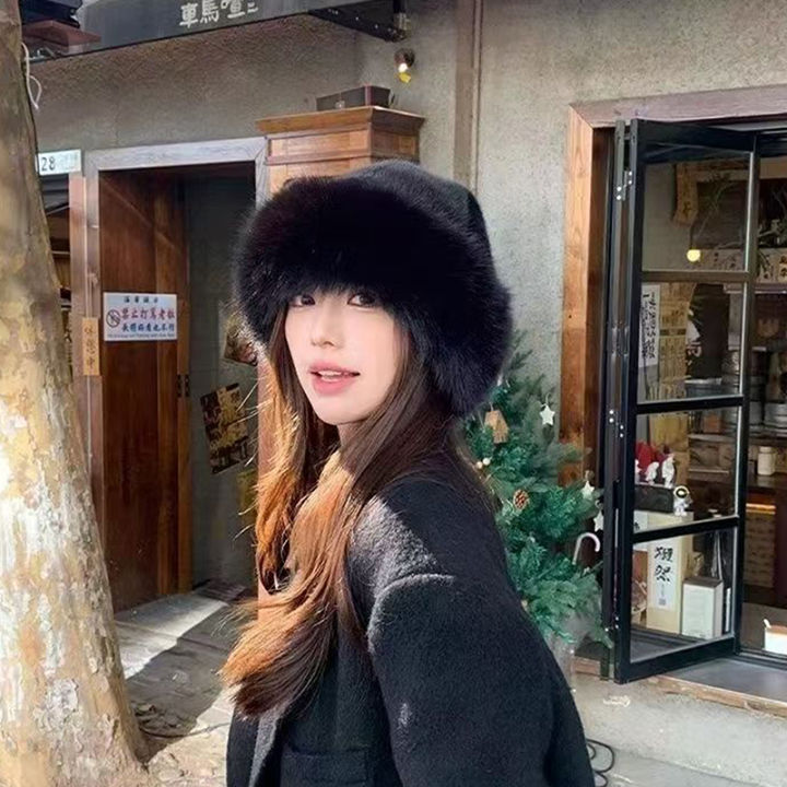 Fluffy%20Faux%20Fur%20Bucket%20Hat%20For%20Women%20Luxury%20Plush%20Fisherman%20Hat%20Warm%20Winter%20Hat%20Thicken%20Cold%20Snowy%20Day%20Panama%20Cap%20-%20Image%204