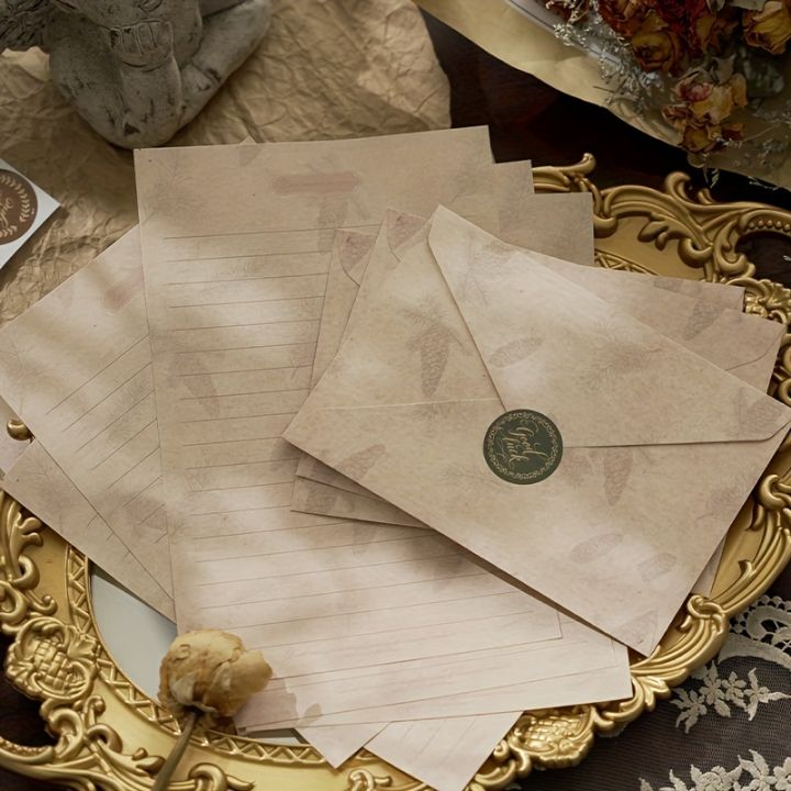9 pcs Vintage envelope set retro girl art confession love letter greeting card paper