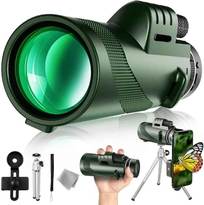 Portabl Powerful 80X100 HD Monocular 50000M Long Range Zoom With Tripod Phone Clip For Outdoor Hunting Camping Tourism