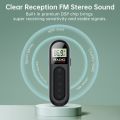 [Mini Portable FM Radio] Rechargeable Mini Portable FM Radio with Clip - Suitable for Meetings, Tours- Comes with Earphones. 