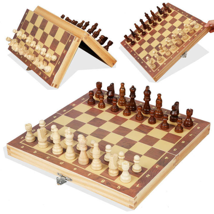Premium Brown Wooden Chess Board | Deluxe Foldable Strategy Game | For ...