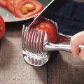 Stainless Steel Kitchen Handheld Orange Lemon Slicer Tomato Cutting Clip Fruit Slicer Onion Slicer KitchenItem Cutter Accessorie. 
