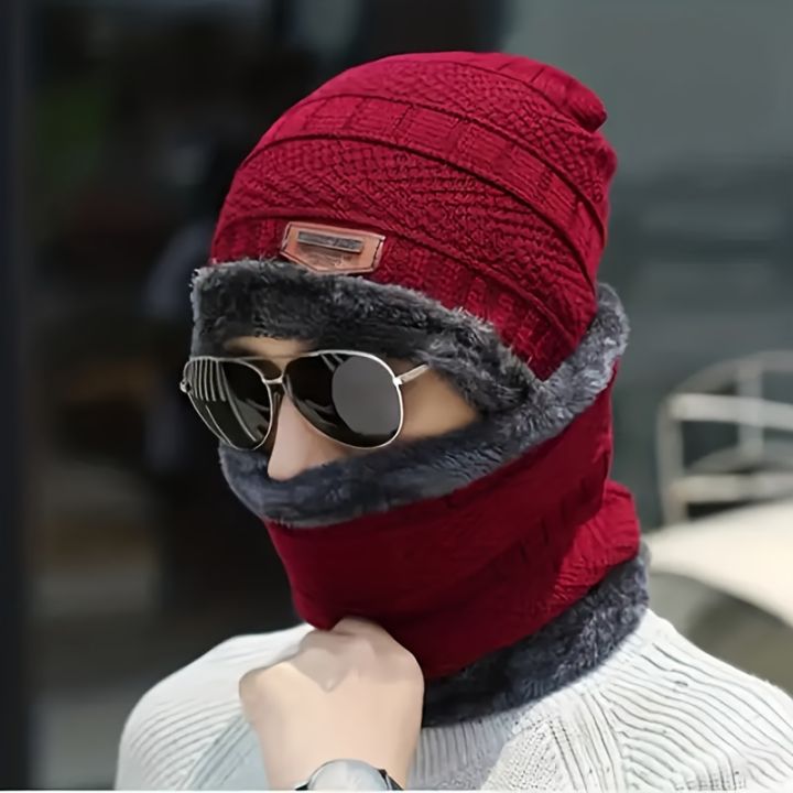 2pcs%20Thick%20Fabric%20Winter%20Hat%20and%20Scarf%20Windproof%20Warm%20and%20Stylish%20for%20Outdoor%20Activities,%20Perfect%20Gift%20Idea%20-%20Image%205