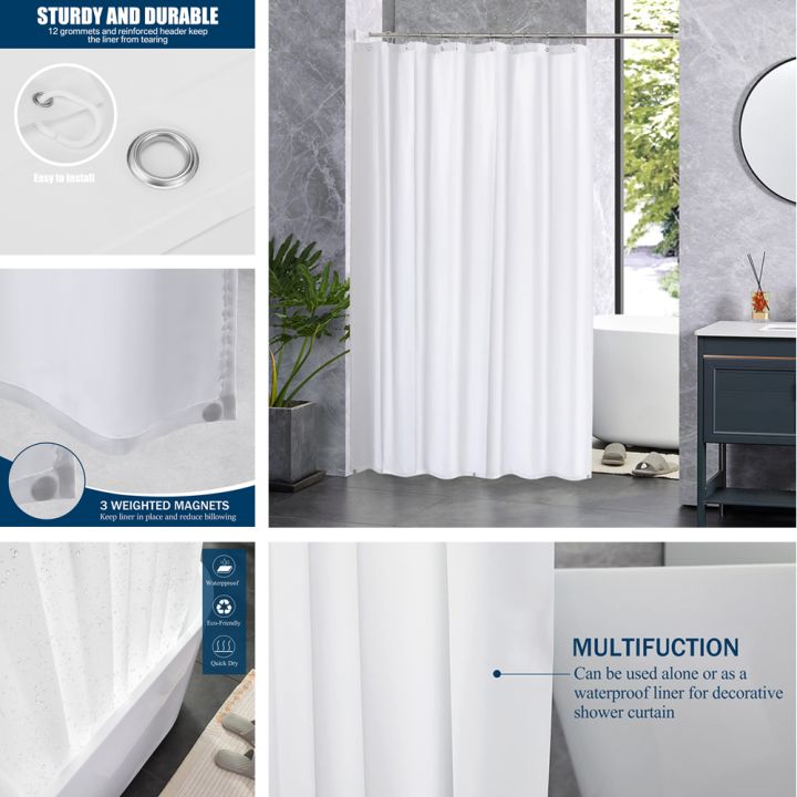 PEVA%20Shower%20Curtain%20Waterproof%20Plastic%20Clear%20Bath%20Curtains%20Transparent/Colorful%20Bathroom%20Curtains%20Mildew%20Home%20Luxury%20with%20Hooks%20-%20Image%205