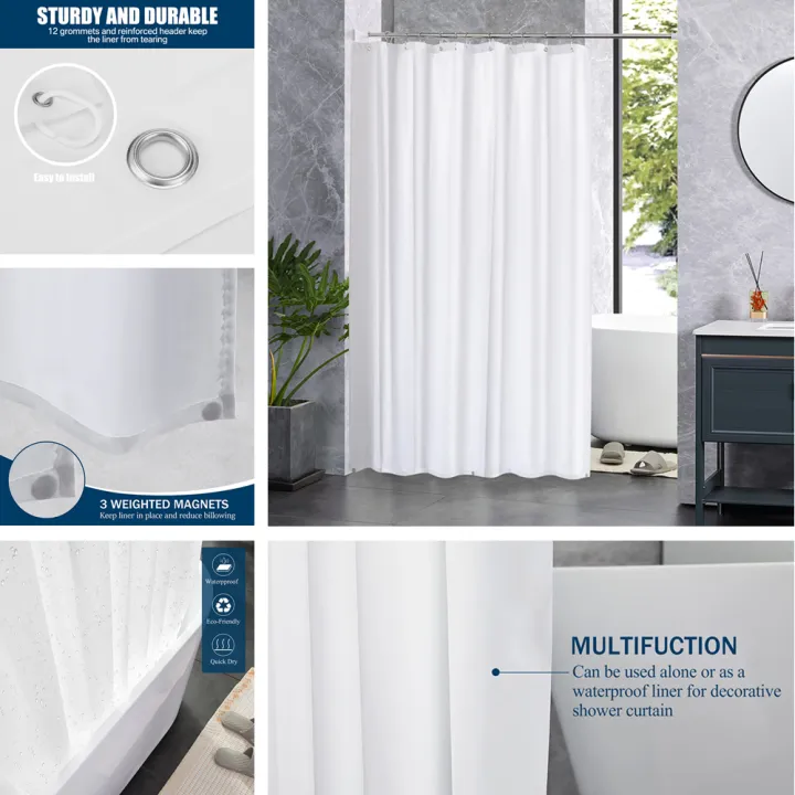 Clear%20Shower%20Curtain%20Waterproof%20White%20Plastic%20Bath%20Curtains%20Liner%20Transparent%20/%20Pink%20Bathroom%20Mildew%20PEVA%20Home%20Luxury%20with%20Hooks%20-%20Image%205