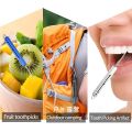 Portable Titanium Alloy All-in-one Tootick EDC Retractable High Strength Titanium Fruit Pick  Keychain Pendant Tooth Pick. 