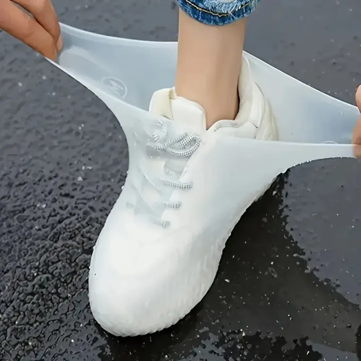 1Pair Durable Silicone Shoe Covers Waterproof Reusable Non-Slip Rain Protectors for Men Women Easy to Clean Elastic Outdoor Gear