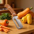 1/2/3/5pcs Stainless Steel Peeler Oak Wooden Handle For Peeling And Slicing Fruits And Vegetables Durable And Smooth Operation. 