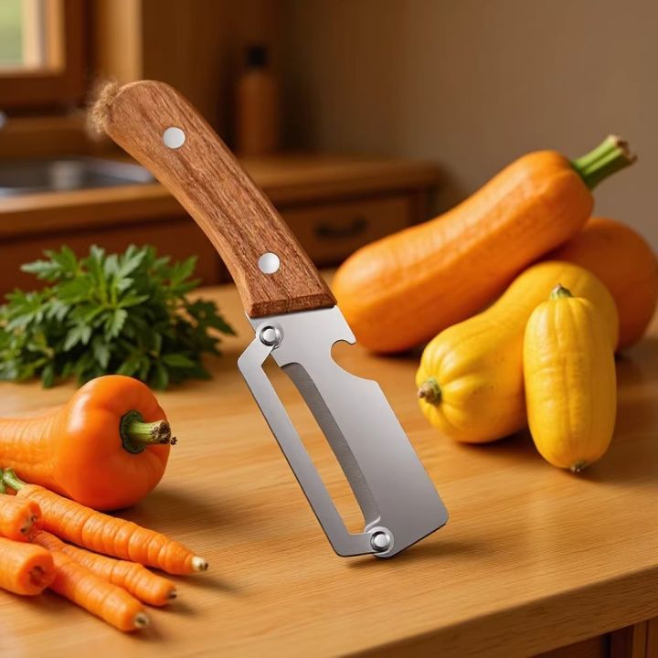 1/2/3/5pcs%20Stainless%20Steel%20Peeler%20Oak%20Wooden%20Handle%20For%20Peeling%20And%20Slicing%20Fruits%20And%20Vegetables%20Durable%20And%20Smooth%20Operation%20-%20Image%202