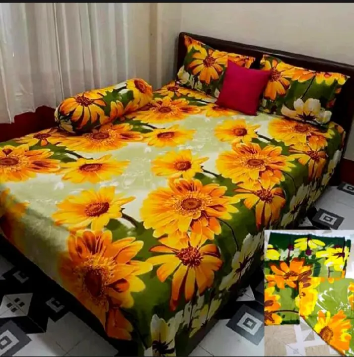Cotton%20King%20Size%20Bedsheet%20With%20Two%20Pillow%0A%0ACover%20Size%207/8%20Feet%20Head%20Pillow%20cover%20Size%0A%0A20/28%20Inch%20-%20Image%203