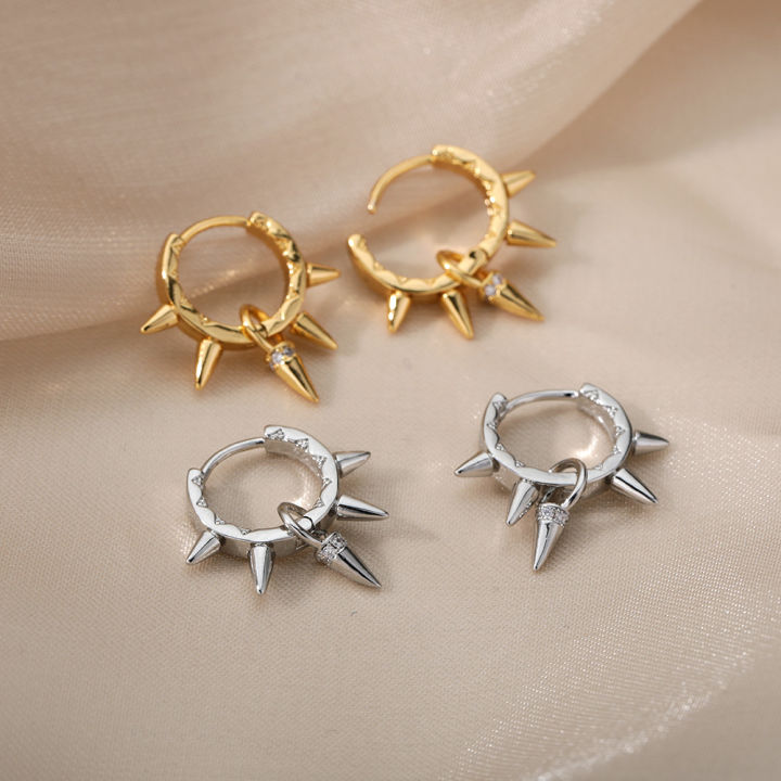 Punk%20Spike%20Rivet%20Hoop%20Earrings%20For%20Women%20Stainless%20Steel%20Huggie%20Earrings%20Ear%20Cuff%20Piercing%20Earring%20Gothic%20Jewelry%20Accessories%20-%20Image%204