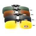 4 Color Grey Lenses Polarized Sunglasses Clip On Flip Up UV 380 Driving Fishing Night Vision Glasses Clips. 