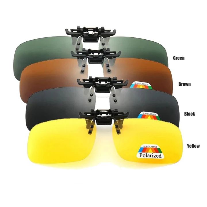 4%20Color%20Grey%20Lenses%20Polarized%20Sunglasses%20Clip%20On%20Flip%20Up%20UV%20380%20Driving%20Fishing%20Night%20Vision%20Glasses%20Clips%20-%20Image%203