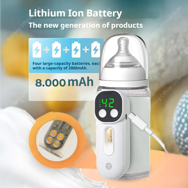 JUSTLANG%20Smart%20Voice%20Control%20Baby%20Bottle%20Warmer%207%20Heat%20Level%208000mAh%20Multifunction%20Breast%20Milk%20Warmer%20Accurate%20Temperature%20-%20Image%204