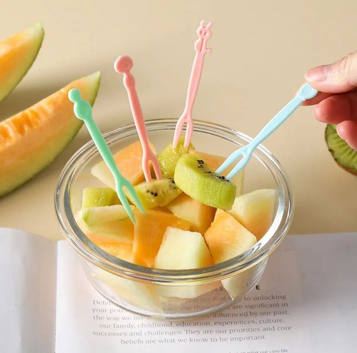 20 pcs Fruit Fork Mini Children Snack Cake Dessert Food Fruit Pick Toothpick
