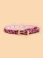 Boho Style PU Belt Leopard Print Thin Belt Women Dress Slim Fit Women Dress Custom Belt.