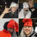 3 colors fashion Billie Eilish beanie knitted winter unisex hip-hop warm hat. 