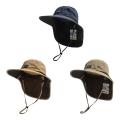 UV Protection Hat with Wide Brim Waterproof Quick-drying Panama Fisherman Cap Mesh Breathable Neck Protection Summer Hat.