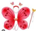 Fairy Wings Set For Girls 8 Color Buterflly Wings  Stick & Hairband Kids Party Dress Costume. 