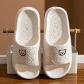 Printting Cute Bear Women Slippers Summer Indoor Soft Cartoon Sandals Bathroom Anti-slip Outdoor Comfy Men Leisure Shoes Couple.