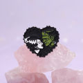 Ghoulish Love Bride & Frankenstein Enamel Pins Science Horror Movie Loving Dead Heart-shaped Lapel Bags Badge Punk Jewelry Gift. 