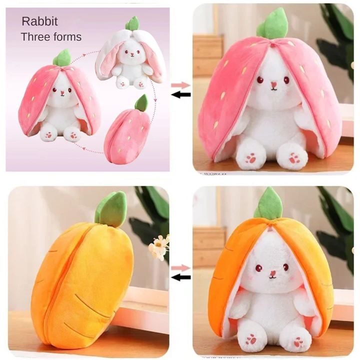 2026 Cute Strawberry Carrot Rabbit Plush Toy Stuffed Creative Into ...