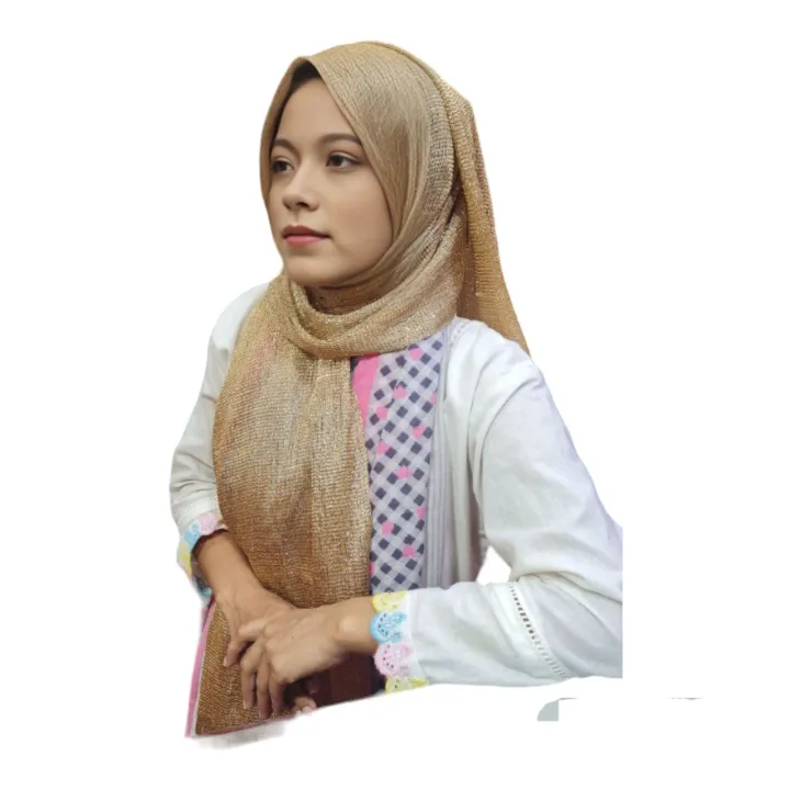 Fancy Shinny Golden Glittered Party Hijab for Women/ Party Wear Shinny Golden Hijab.