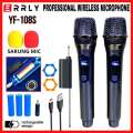 ERRLY YF-108S Dual Professional Handheld Wireless (UHF) Microphone with Digital LED Display.. 