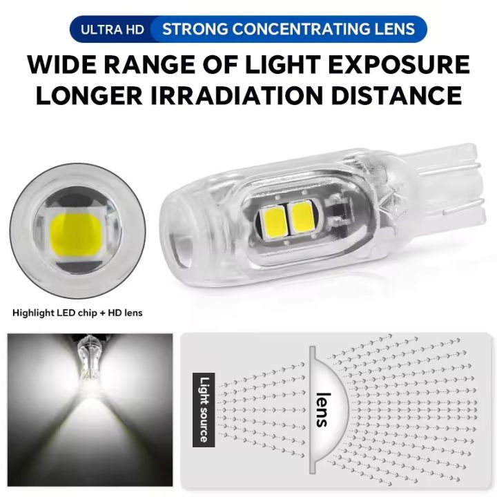 2/4/10/20%20PCS%20Flash%20Strobe%20T10%20W5W%20LED%20Bulb12V%202835-5SMD%20White%20Car%20Interior%20Dome%20Map%20Trunk%20License%20Plate%20Wedge%20Side%20Lights%20-%20Image%204