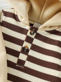 Baby Boy's Clothing Sets Fashionable Long Sleeve Striped Hooded Sweatshirt Embroidered Bear Overalls 2Pcs Outfits Cute Clothes. 