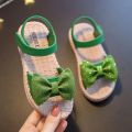 Kids Shoes Summer Sandals for Girls Bow Non-slip Soft Soled Versatile Solid Korean Children Sweet Princess Shoes Beach Sandals.