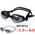 Plating Myopia Swim Goggles Professional Waterproof Anti Fog UV Shield Eyewear Swimming Pool Water Sports Glasses for Men Women. 