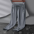 Breathable Elastic Men Running Sport Pants Ice Silk Jogging Thin Sweatpants Casual Outdoor Training Gym Fitness Trousers 8XL. 