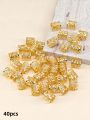 40pcs Gold Dreadlock Locs Accessories For Hair, Hair Jewelry For Braid Hair Rings For Women And Girls, Adjustable Cuffs Braiding. 